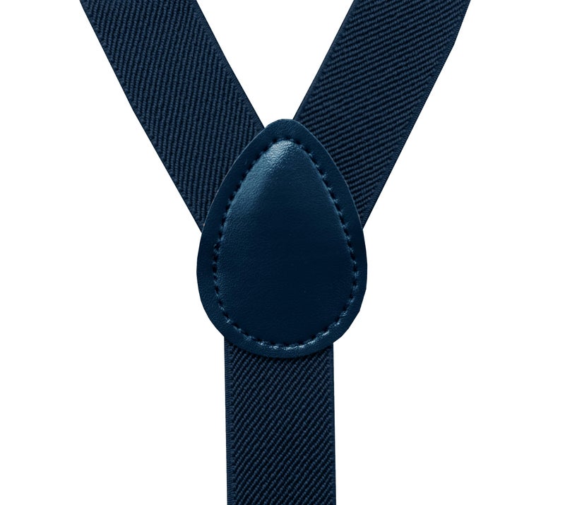 trilece Menâ€™s Suspenders and Bow Tie Set â€“ Adjustable Y-Back Suspenders with Matching Bow Tie, Strong Metal Clips, 1-Inch Wide Dress Set for Weddings, Suits & Formal Wear â€“ Navy Blue - Image 5